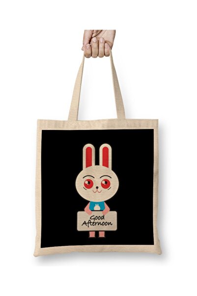 dekado Good Afternoon Rabbit Tote Bag Long Handle