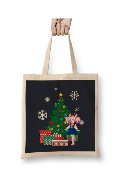 dekado حقيبة قماش Chibiusa Around The Christmas Tree Sailor Moon بمقبض طويل