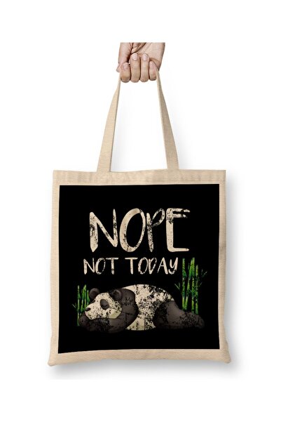 dekado حقيبة قماش مضحكة من Nope Not Today Lazy Sleepy Panda ذات مقبض طويل