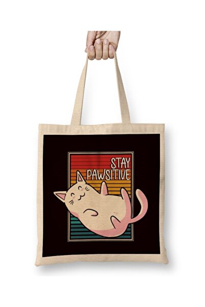 Generic Brand Stay Pawsitive Cat Owner Kitten Lover Animal Fan Cats Pets Clot...