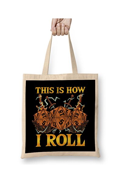 Generic Brand حقيبة قماش من This Is How I Roll RPG Tabletop Gaming Dice Pun ب...