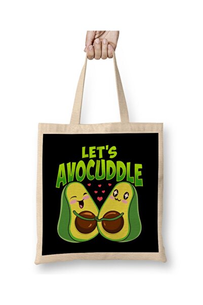 dekado Let's Avocuddle Cute & Funny Avocado Pun Tote Bag Long Handle