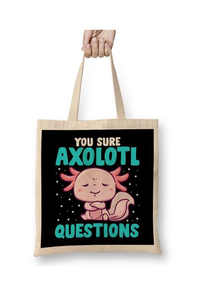 dekado Cute & Funny You Sure Axolotl Questions Fish Pun Cloth Bag Long Handle