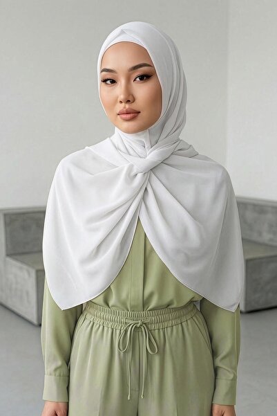 Aisha's Design طقم شال من القطن الممشط والشيفون العملي مكون من قطعتين، PS-48،...
