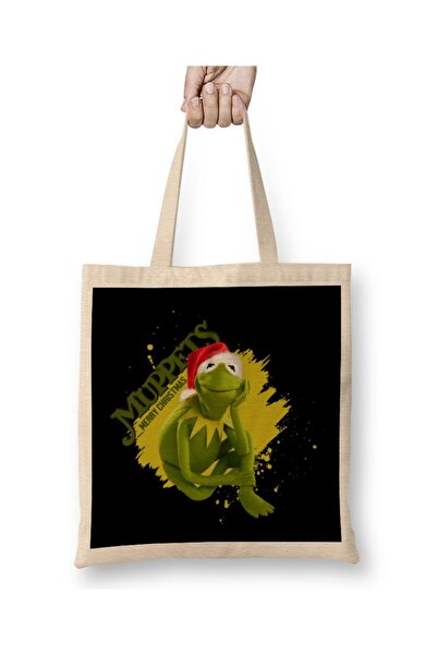 dekado Muppets Kermit Christmas Tote Bag Long Handle