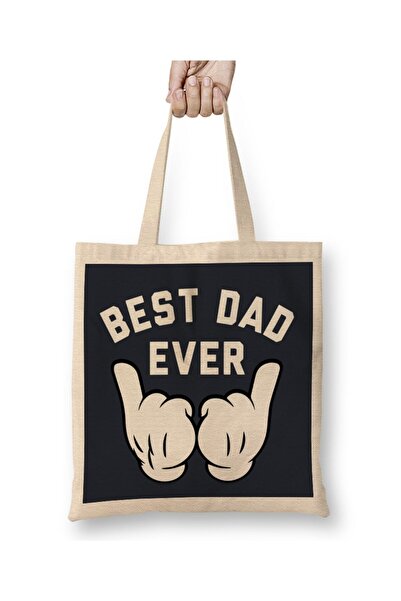 dekado حقيبة قماش مفتوحة لمدة 24 ساعة من Fathers Day Bank Of Dad بمقبض طويل