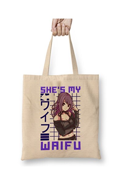 dekado لطيف She s My Waifu Anime Girl Obsessed Kawaii حمل حقيبة مقبض طويل