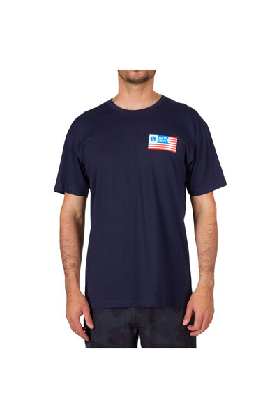 Salty Crew Μπλουζάκι Premium με Αστέρια και Ρίγες, Ναυτικό Μπλε, XL