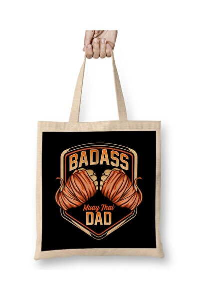 dekado Badass Muay Thai Dad Mixed Martial Arts MMA Father Tote Bag Long Handle