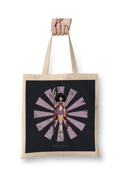 dekado حقيبة قماش يابانية بتصميم Sailor Moon Saturn Retro بمقبض طويل