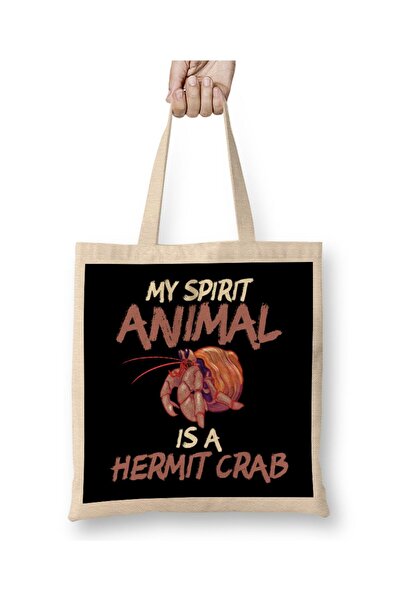 dekado حقيبة قماش لطيفة ومضحكة من My Spirit Animal Is a Hermit Crab ذات مقبض ...