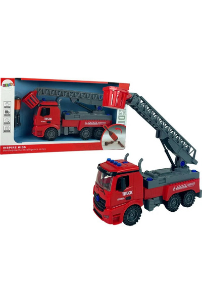 LeanToys Șurubelniță DIY Stație de pompieri roșie