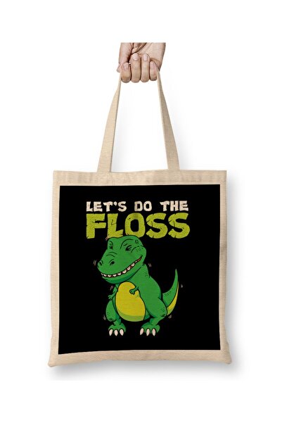 dekado حقيبة حمل من Let's Do The Floss Cute Dinosaur Flossing T Rex بمقبض طويل