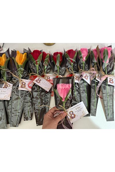 DUYGUNUN DÜKKANI 10lu Şönil çiçek Seti Kartlı – El Yapımı Hediyelik Çiçek Kad...