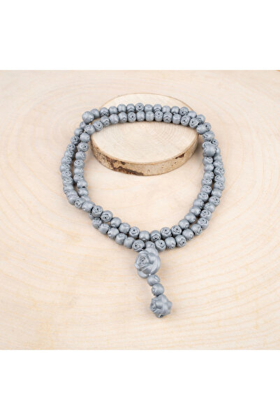 Hayrat Neşriyat Ροζάριο με άρωμα τριαντάφυλλου - 99 τεμάχια, γκρι