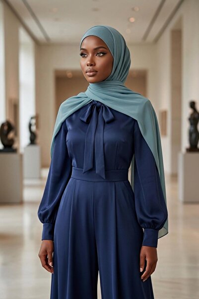 Aisha's Design شال شيفون عملي ومريح للاستخدام مع الحجاب، PS-53، أخضر عاجي - ن...