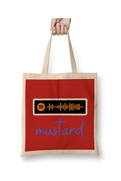 dekado Mustard Music Tote Bag Long Handle