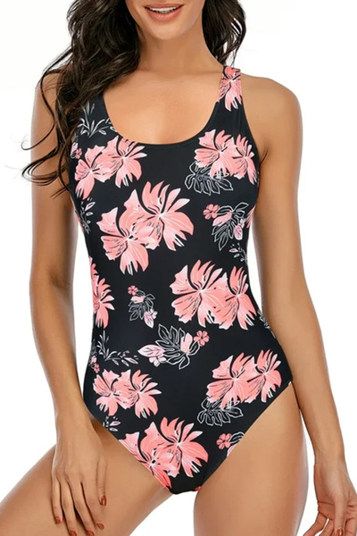 EFAYN.RO Women's swimsuit, one piece, classic model with floral print, size S...