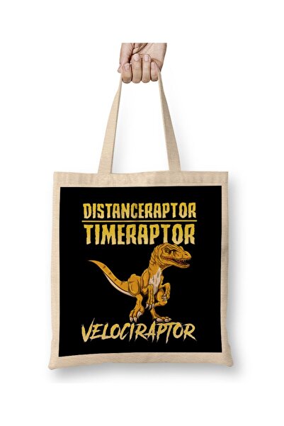 dekado Distanceraptor Timeraptor Velociraptor Pun Tote Bag Long Handle