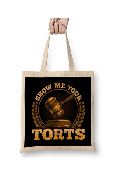 dekado Funny Show Me Your Torts Lawyer Pun Attorney Law Tote Bag Long Handle