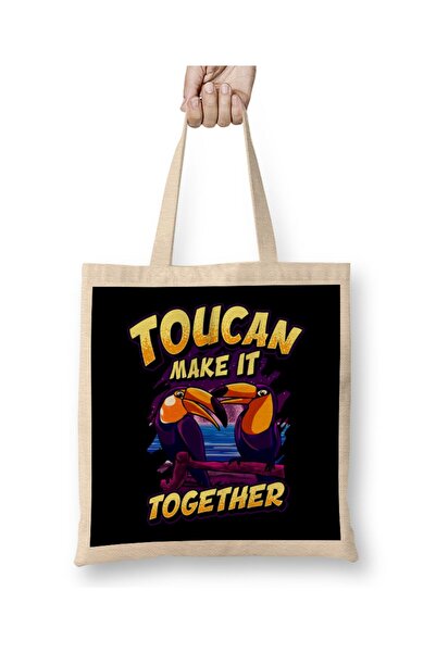 dekado حقيبة قماش مضحكة من Toucan Make It Together Adorable Bird Pun بمقبض طويل