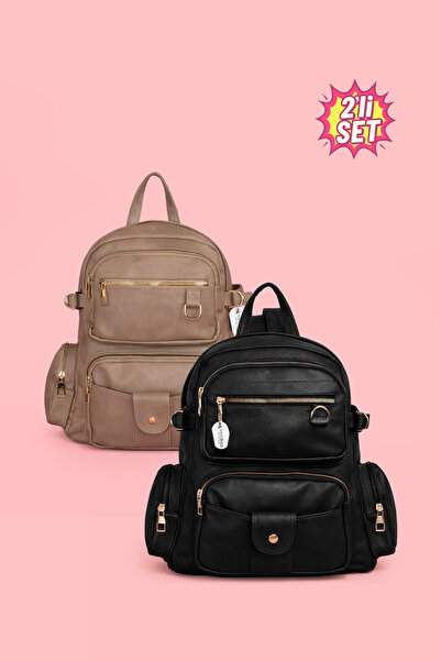 westbag 2-Piece Women's Faux Leather Multi-Compartment Backpack