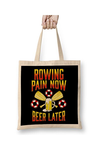 dekado حقيبة حمل رياضية من Rowing Pain Now Beer Later مضحكة بمقبض طويل