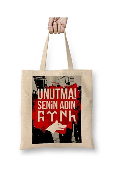dekado Don't Forget Your Name is Turkish Cloth Bag Long Handle