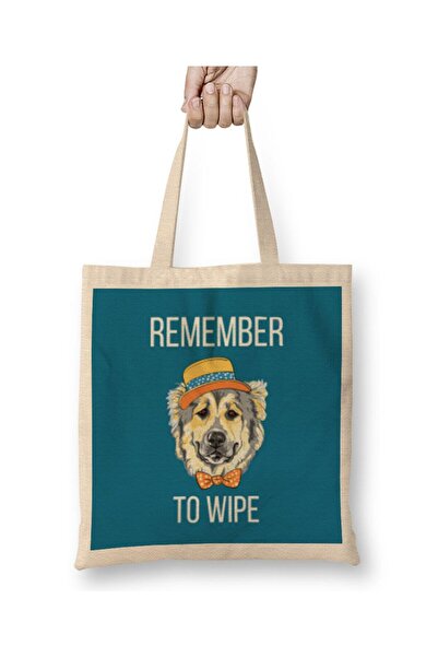 dekado REMEMBER TO WIPE DOG Lover Gift Cloth Bag Long Handle