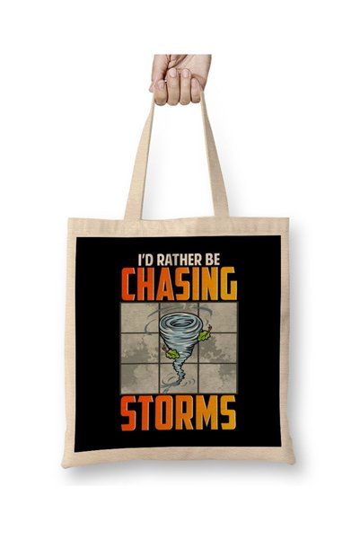 dekado I'd Rather Be Chasing Storms Stormchaser Tornado Tote Bag Long Handle