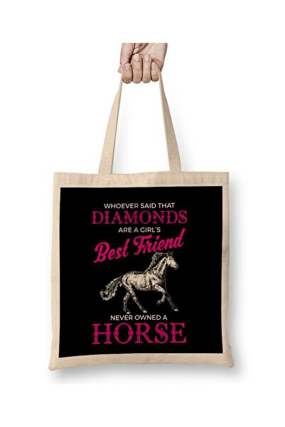 Generic Brand Funny Horses Are a Girl's Best Friend Not Diamonds Cloth Bag Lo...