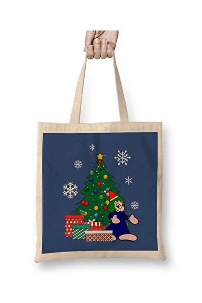 dekado Lemmings Around The Christmas Tree Tote Bag Long Handle