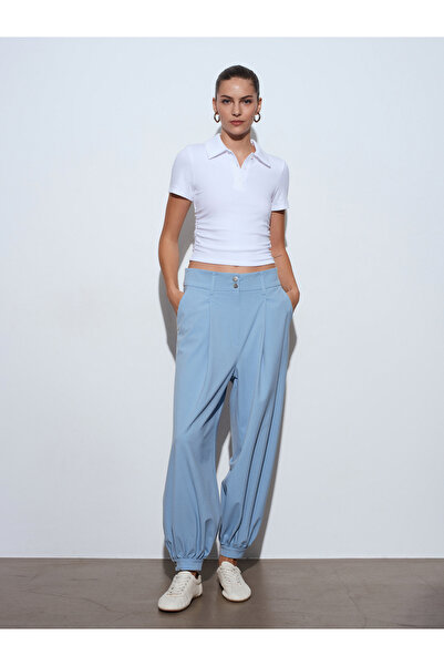 Dilvin 72663 بنطلون مخطط رفيع - أزرق