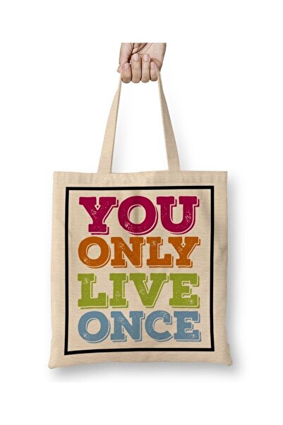 dekado Voce Vive Somente Uma Vez Cloth Bag Long Handle