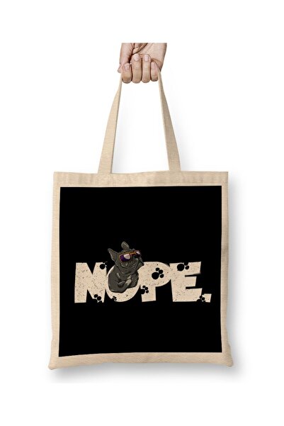 dekado حقيبة حمل بمقبض طويل من French Bulldog Nope 06