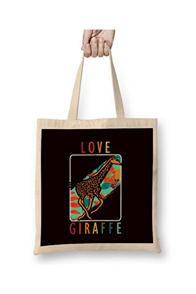 Generic Brand حقيبة قماش Love Giraffe Safari للحيوانات البرية الأفريقية Wildl...