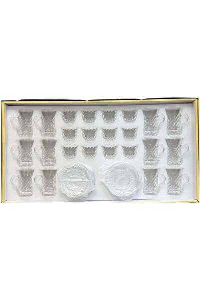 ALQANNAS 36-Piece Set of Crystal Tea Glasses, Coffee Cups, and Saucers | High...