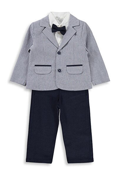 Civil Boys 3-Piece Set with Shirt for 2-5 Years Old - Navy Blue