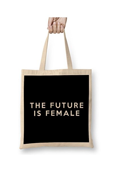 dekado The Future Is Female Slogan Cloth Bag Long Handle