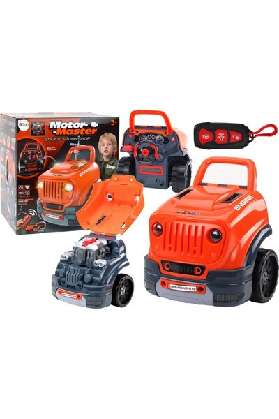 LeanToys Kit DIY pentru demontarea motorului auto, portocaliu