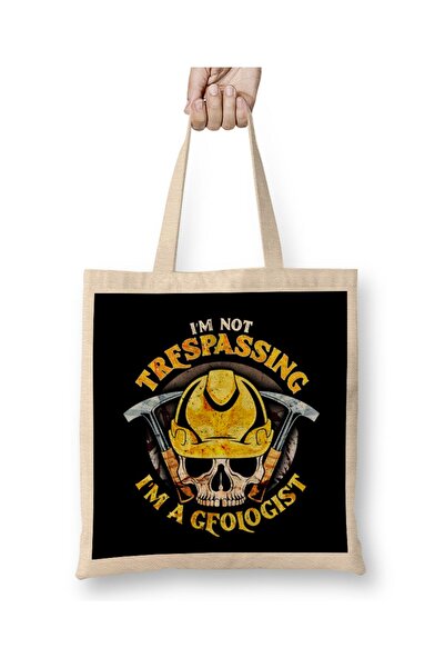 dekado حقيبة قماش I m Not Trespassing I m A Geologist Funny Geology بمقبض طويل