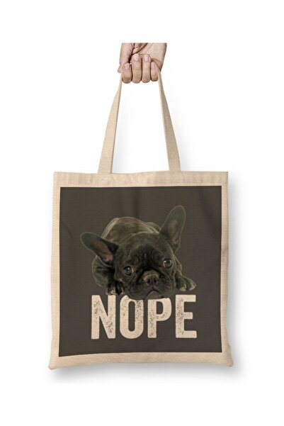 dekado حقيبة حمل بمقبض طويل من French Bulldog Nope 02