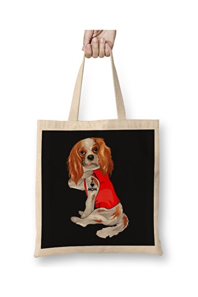 dekado حقيبة حمل مضحكة من نوع Cavalier King Charles Spaniel Dog I Love Mom Ta...