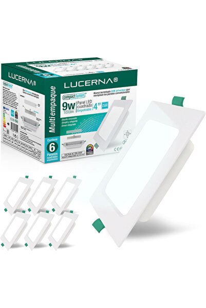 Lucerna Recessed LED Spotlights, 230 V, 6500 K, 9W, 14.5x14.5 cm, set of 6 pi...