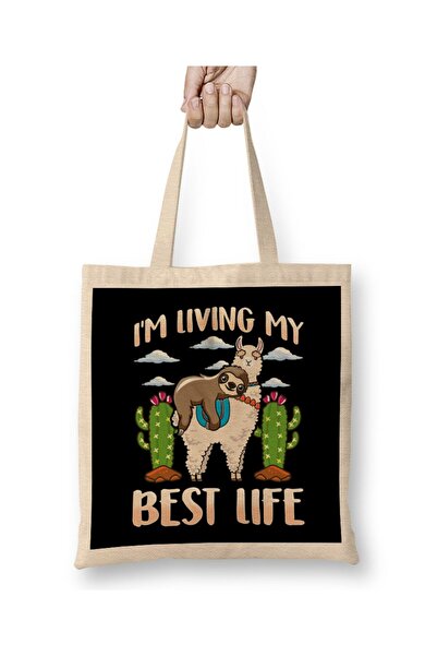 dekado حقيبة قماش لطيفة من نوع Sloth & Llama Living My Best Life Sleepy Lazy ...