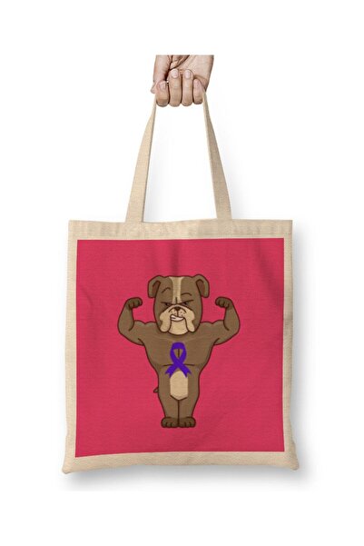 dekado حقيبة قماشية من DOG CROHN'S & AWARENESS Warrior ذات مقبض طويل