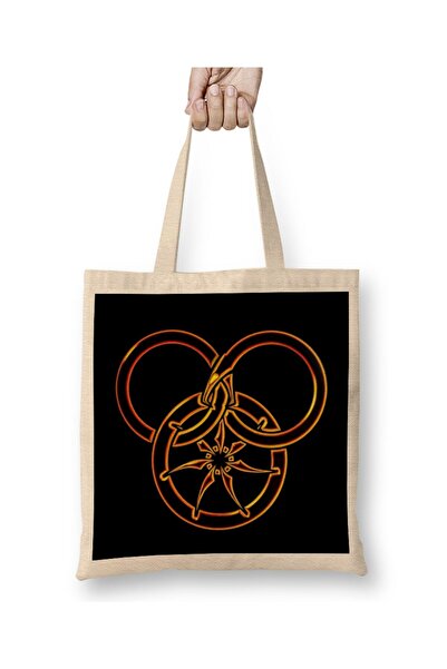 Generic Brand Wheel Of Time Logo Cloth Bag Long Handle