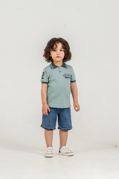 Bontino Σετ δύο τεμαχίων για αγόρια: Μπλουζάκι με στάμπα στα μανίκια και λαιμ...