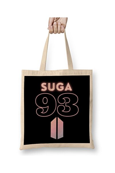Generic Brand Bts Suga 93 Logo Cloth Bag Long Handle