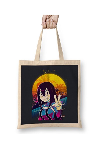 dekado حقيبة قماش Boku No Hero Academia Tsuyu Asui بمقبض طويل
